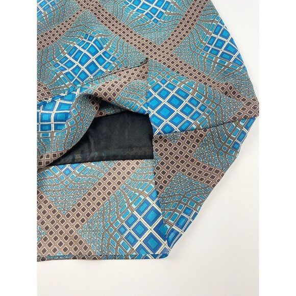 Vintage Y2k Lavender blue amd brown groovy geometric high waist skirt size small - Picture 5 of 9